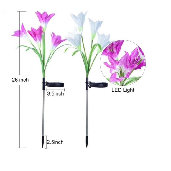 Bundle Bight Zeal New Solar White 4 Lily Stake Light Add On Listing - Picture 2 of 9